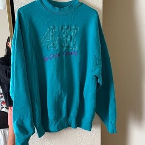 Teal Vintage Oversized Sweatshirt